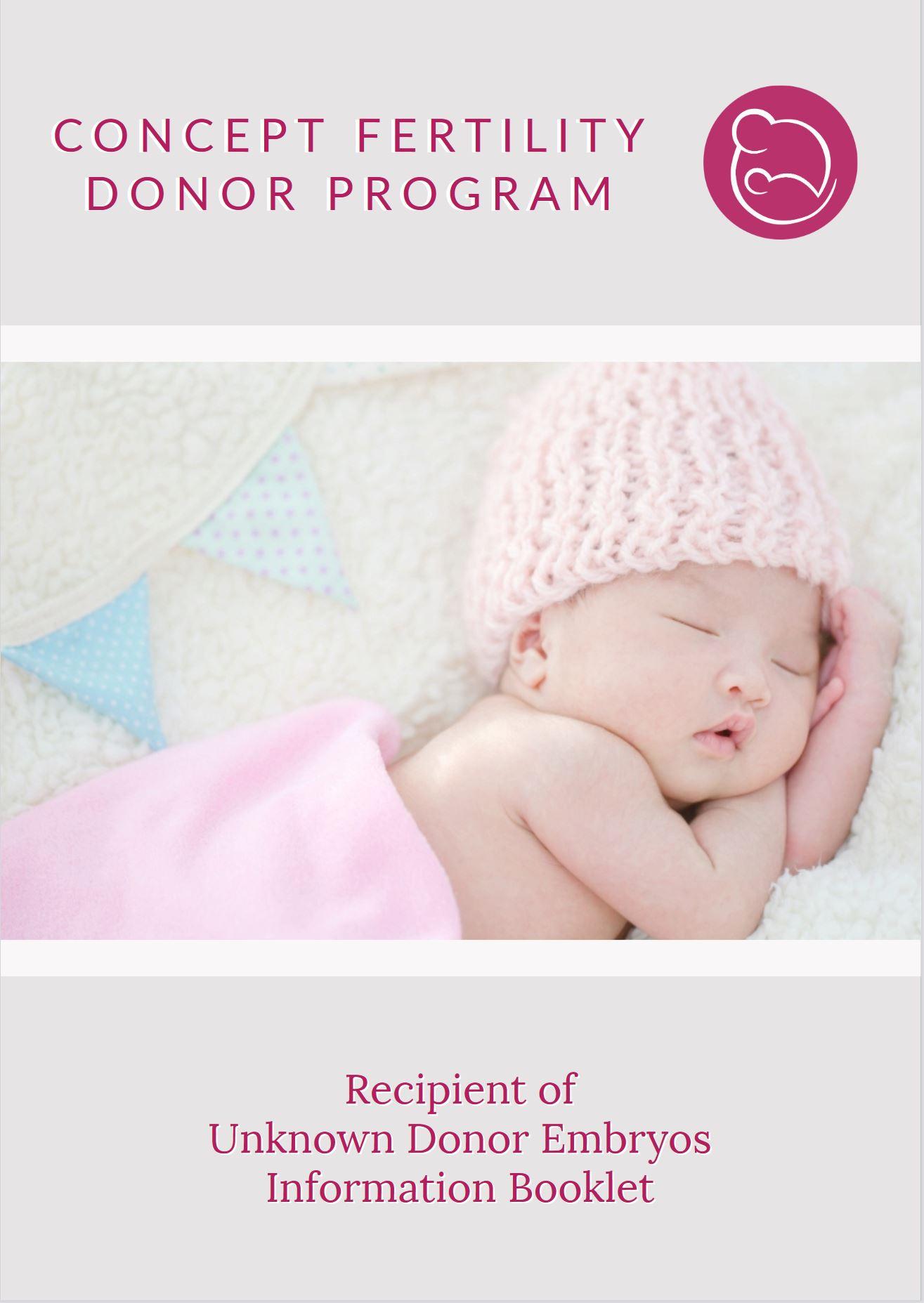 Recipient of unknown donor embryos information booklet